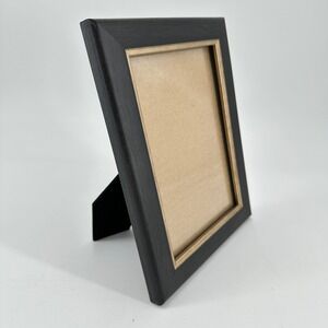 Threshold 5x7 Photo Frame Black and Gold Wood Grain Tabletop Wall Mount Decor